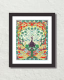 VINTAGE ART NOUVEAU PEACOCK CANVAS ART PRINT