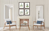 Blue Botanical Print Set No. 7 - Fine Art Giclee Prints