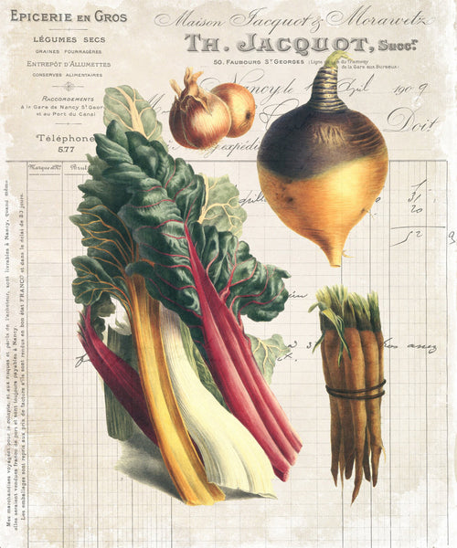 French Vegetable Collage No.1 - Botanical Print