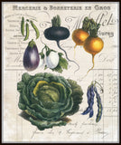 French Vegetable Collage No.4 - Botanical Print